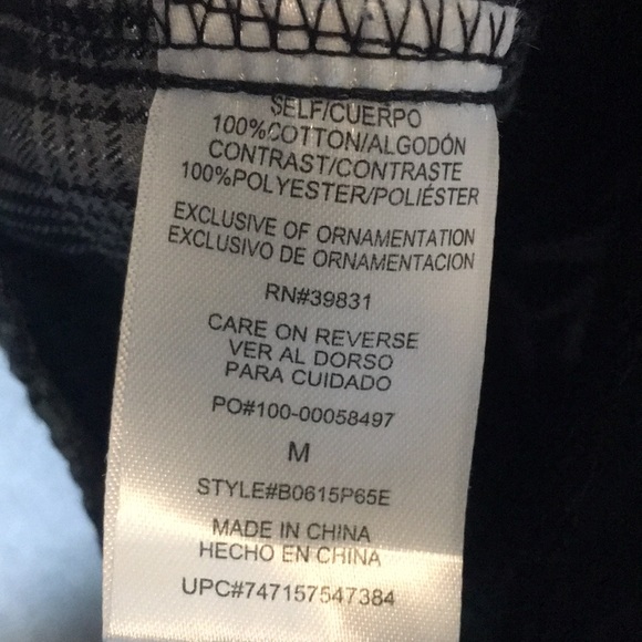 DEMOCRACY Boho Cotton Plaid Front & Sleeves Contrasting Embroidered Velvet Back - Picture 15 of 16